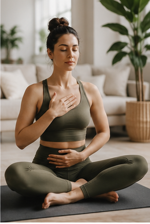 meditation woman serene nature